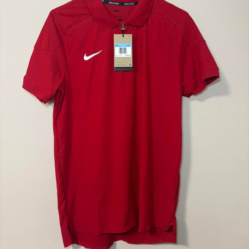 Nike red court polo zip